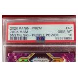 2020 Prizm Jack Ham Purple Power Autograph Card #d/15 - PSA10 WOW!
