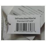 Queen 2 Pack Soft White Duck Feather & Down Bed Pillow BOKSER HOME