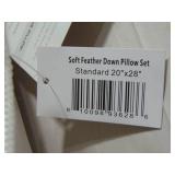 2 Pack Soft White Duck Feather & Down Bed Pillow | BOKSER HOME