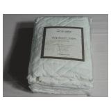 2 Pack Annie Selke Washed Linen Quilted Sham Set