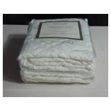 2 Pack Annie Selke Washed Linen Quilted Sham Set