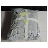 Queen 100% French Linen Sheet Set BOKSER HOME Shadow Pinstripe