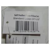 2 Pack Soft White Duck Feather & Down Bed Pillow Standard Size | BOKSER HOME