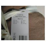 KING Size- Clove 100% French Linen Sheet Set | BOKSER HOME - WASHED