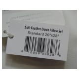 2 Pack Standard Size Soft White Duck Feather & Down Bed Pillow | BOKSER HOME