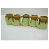 Green with Brown Drip Glaze handwarmer mugs
