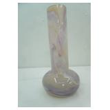 Large Purple Art Glass Vase. Romania Sticker. 16" tall