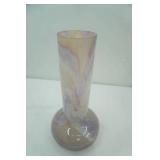 Large Purple Art Glass Vase. Romania Sticker. 16" tall