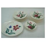 Vintage Blue Ridge Hand Painted plate set,(8) 9", (12) 8",(5) 6", (1) platter