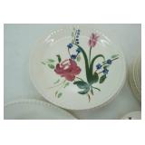 Vintage Blue Ridge Hand Painted plate set,(8) 9", (12) 8",(5) 6", (1) platter