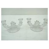 Vintage Fostoria Baroque Crystal Double candlestick holders