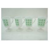 Vintage milk Glass Irish coffee mugs(4)