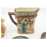 Vintage Royal Doulton Oliver Twist series pitcher, ,Christmas Mug, 2 handled shallow dishes, coasters