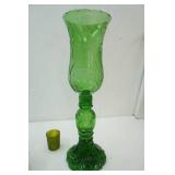 Vintage Anchor Hocking forest Green Sandwich custard cups, Green Glass Votive candle holder , green glasses Tall green candle holder