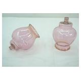 Vintage Pink Glass candle globes, 4" x5.5"