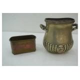 Vintage Union Club Pittsburg  container 9" tall , small copper metal container