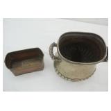 Vintage Union Club Pittsburg  container 9" tall , small copper metal container