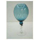 Vintage Blue Empoli Optic art vase? 12"
