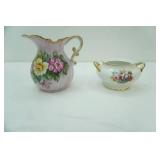 Johnson Brothers sugar dish no lid , floral pitcher Possible Ensco?