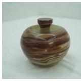 Vintage Banded Onyx apple jar