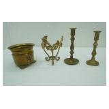 Vintage Made in India Brass Wall Sconces Candlestick Holders