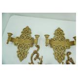 Vintage Brass Candlestick Holders, Vintage Brass Jardiniere w/Lion Head Handles and Paw Feet