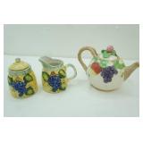 Fitz & Floyd Teapot; Panware Cream & Sugar
