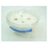 Vintage Crystal Dish with Wildflower Scented Candle 3.5" tall by 6.5"diameter