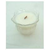 Vintage Clear Glass Dish Candle: Clove & Campfire