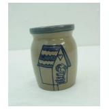 Vintage Salt Glazed Crock by Beaumont Brothers Pottery,5.5" x4"