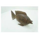 Hand Carved wooden angel fish, 11" long