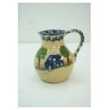 Vintage 1999 Alpine Pottery Roseville Ohio. Small Hand-Painted Spongeware Pitcher