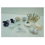 Ceramic Olive Oil Claret Set; Porcelain and Ceramic Covered Dishes, Stoneware Sugar and Creamer Set, Blue Ceramic Creamer, Blue China Creamer