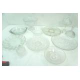 Vintage and Modern Crystal, Anchor Hocking, Jeanette (?), Vintage Pink Depression Glass Open Fruit Compote and More