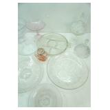 Vintage and Modern Crystal, Anchor Hocking, Jeanette (?), Vintage Pink Depression Glass Open Fruit Compote and More