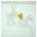 Vintage/Antique Crystal Perfume Bottle and Stopper Partylite Tea Light Candle Holders, Clear Glass Decanter Stoppers