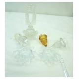Vintage/Antique Crystal Perfume Bottle and Stopper Partylite Tea Light Candle Holders, Clear Glass Decanter Stoppers