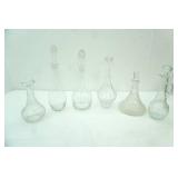 6 Crystal Decanters. Most Have Stoppers