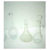 6 Crystal Decanters. Most Have Stoppers