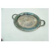 Vintage/Antique Silver-Plated Platter. Two-Handled Round Serving Tray