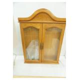 Antique Doll Buggy, Table Lamp, Wooden Shelf, Wooden Display Cabinet