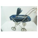 Antique Doll Buggy, Table Lamp, Wooden Shelf, Wooden Display Cabinet