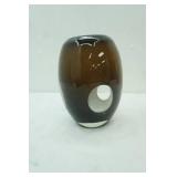 Vintage Dreamlight Brown and white Glass Vase. 1970s