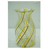 Yellow & Green Swirl Stripe Vase