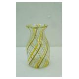 Yellow & Green Swirl Stripe Vase