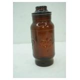 Vintage Borden Cremora Amber Glass Canister or Apothecary Jar