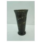 Art Deco Painted Black Glass Vase. 10.25" tall by 6" diameter