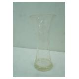 Hand-Cut or Wheel-Cut Crystal Glass Vase w/Etched Floral Design