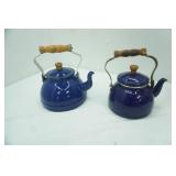 Vintage Enamelware Teapots (one has broken handle)