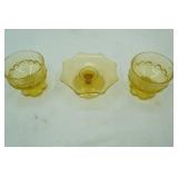 Vintage Franciscan Tiffin "Madeira" Pattern Footed Sherbet Bowls. Cornsilk Yellow Color